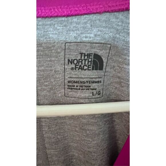 NORTHFACE WOMENS LONG SLEEVE ATHLETIC TOP THUMB HOLES GRAY PINK SZ L - Picture 4 of 9